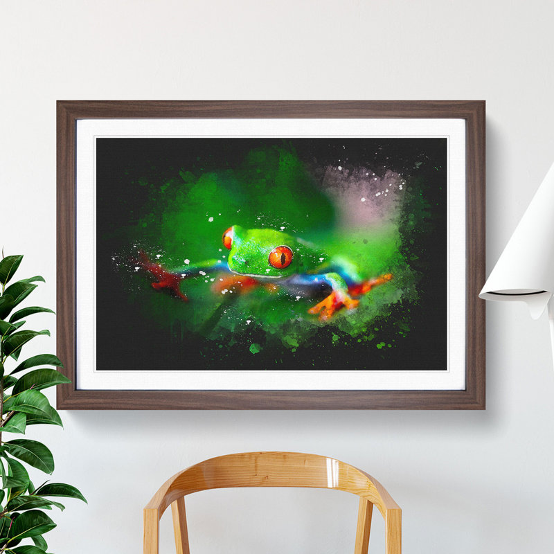 Tree Frog Vol.1 - Picture Frame Graphic Art, Walnut, 27cm H x 36cm W x 2cm D