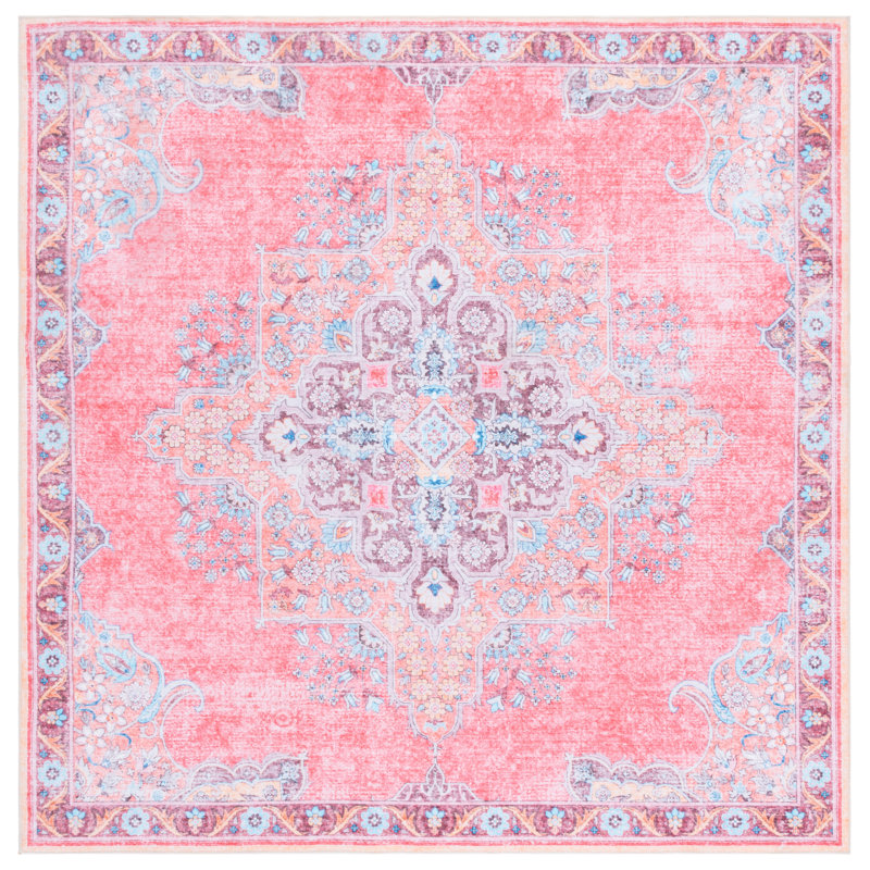 Washable Oriental Indoor Rug, Square 6'