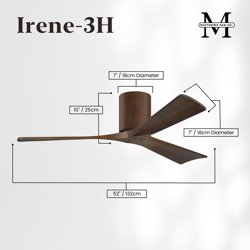 Irene Ceiling Fan, Walnut, Walnut Tone, 52"