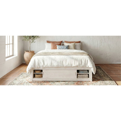 Lit plateforme antique grand blanc, 4 tiroirs sous les lits, lit fonctionnel pour petite chambre à coucher, rangement sans tête de lit, blanc, silencieux et confortable