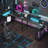 Baford L-shaped Computer Desk with Power Outlet, Gaming Desk with Monitor Stand and Shelves-468195738-464828179
