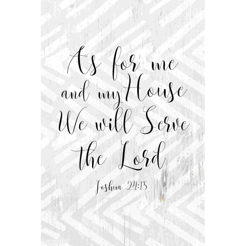 As For Me Lord White, H 30 po x l 20 po
