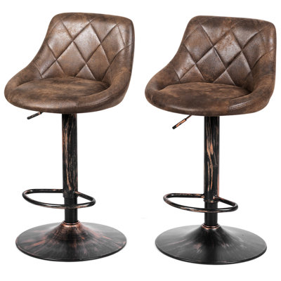 Alohilani Upholstered Adjustable Height Bar Stool with Steel Frame