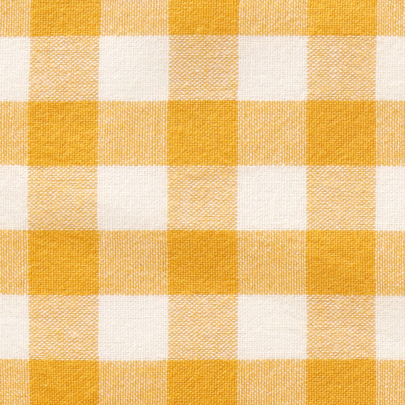 Nappe 100% coton écossais avec bordure à volants, Jaune