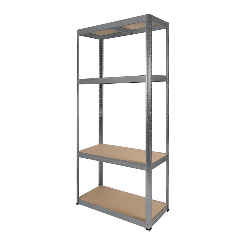 Larue Metal Shelving Unit, Dark Silver, 160cm H x 75cm W x 35cm D