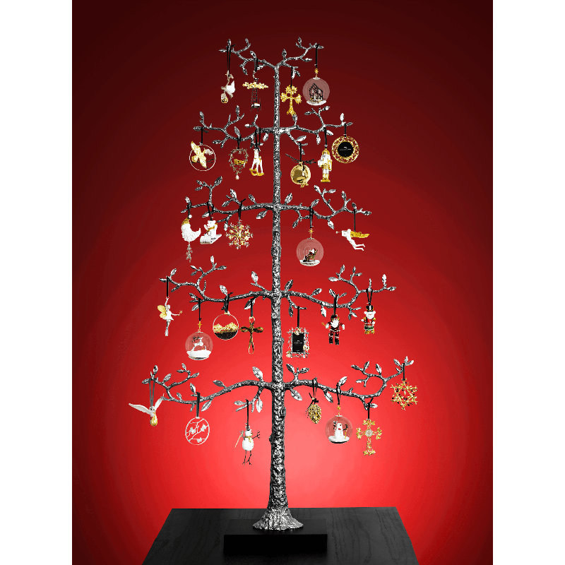 Espalier Christmas Ornament Tree Figurine / Sculpture, 48" H x 48" W x 2" D