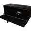 Banc de rangement rembourré en cuir de 18,5 po de hauteur, brun