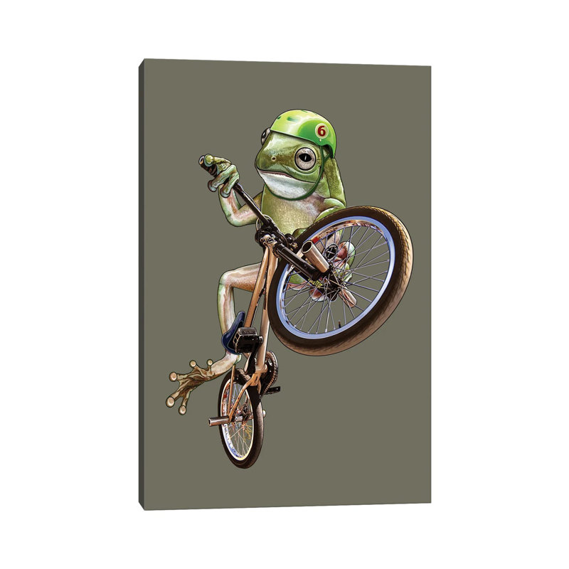 BMX Frog by Adam Lawless - Wrapped Canvas Gallery-Wrapped Canvas Giclée, 66.04 cm H x 45.72 cm W x 1.91 cm D