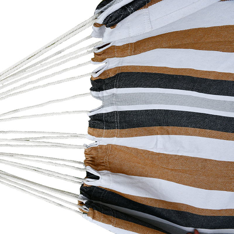 Perkoff 2 Person Camping Hammock, Brown/White/Black Striped