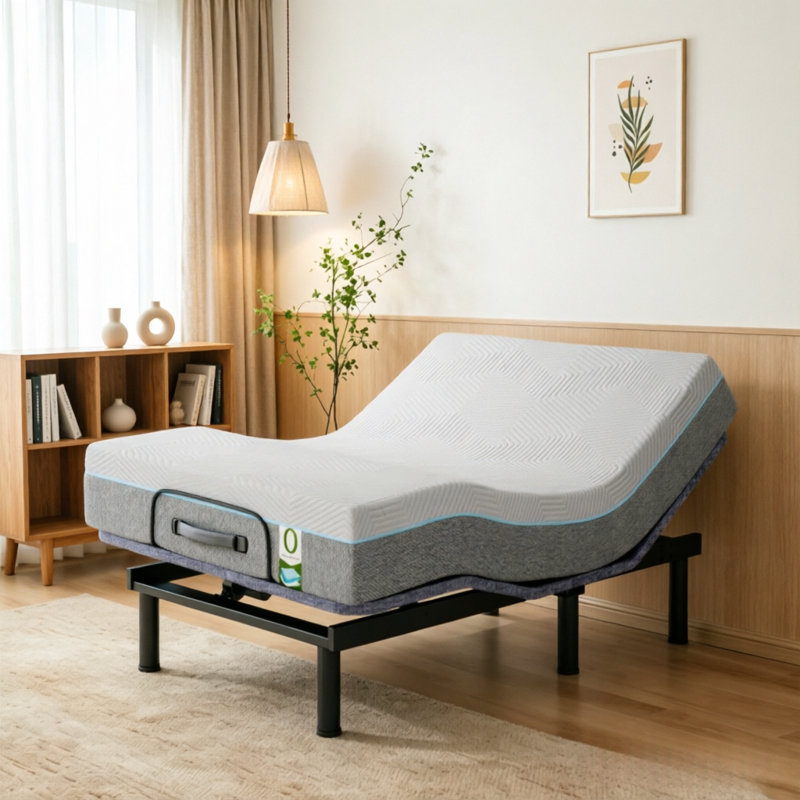  Structure de lit ajustable Zero Gravity avec massage et télécommande sans fil - anti-ronflement, ports USB, lumière DEL