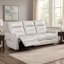 Causeuse inclinable manuelle Becy avec console Bec, 2 porte-gobelets, gris clair