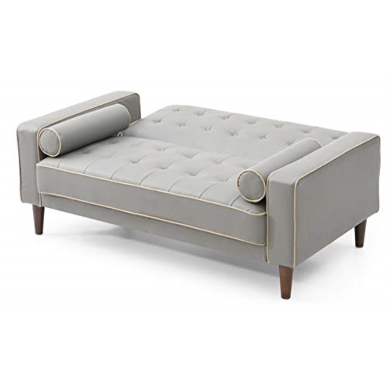 Causeuse Woodmere, Similicuir gris