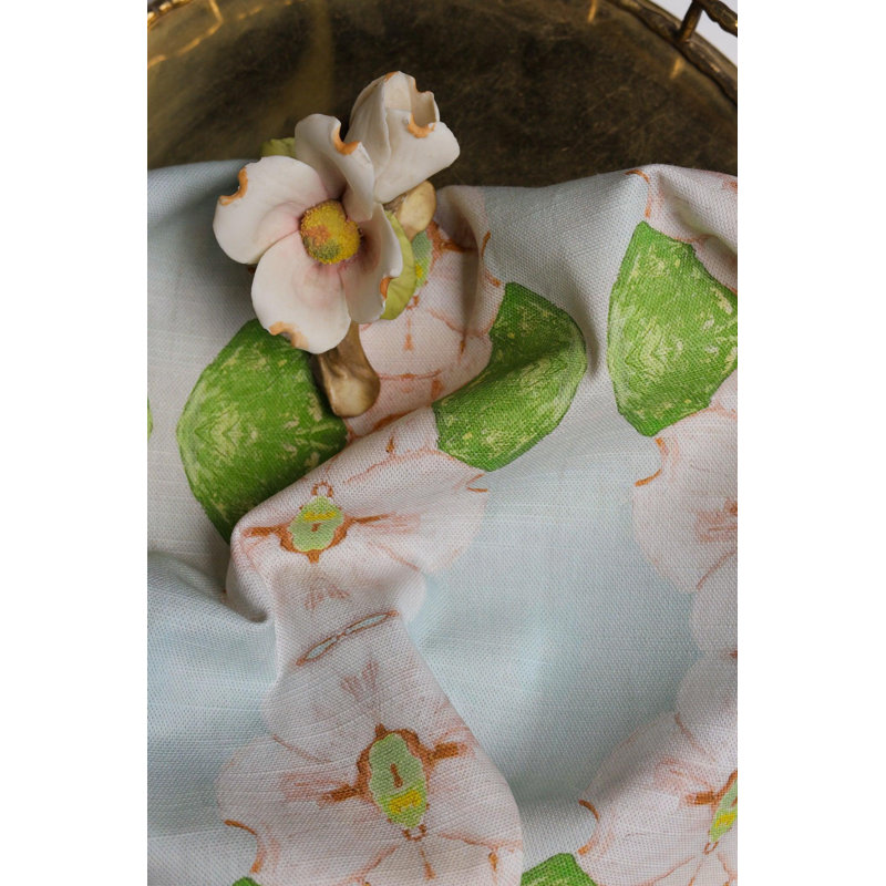 Flowering Dogwoods Lumbar Pillow Cover & Insert, Light Blue Floral