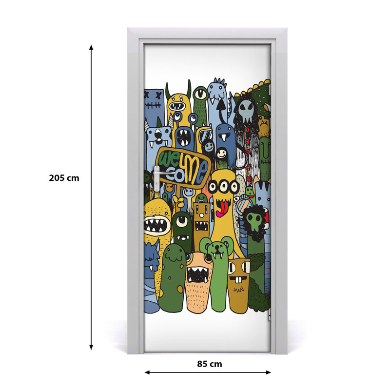 Crazy Monsters S Door Decal