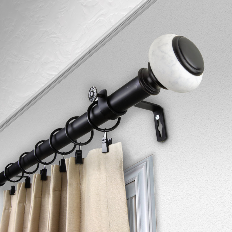 Tringle à rideaux simple Maxman, H 2,75 po x l 240 po x P 3,63 po, Noir