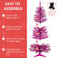 Arbre de Noël artificiel illuminé 4 pi, 122 branches, 50 lumières pour l'intérieur-1167343499
