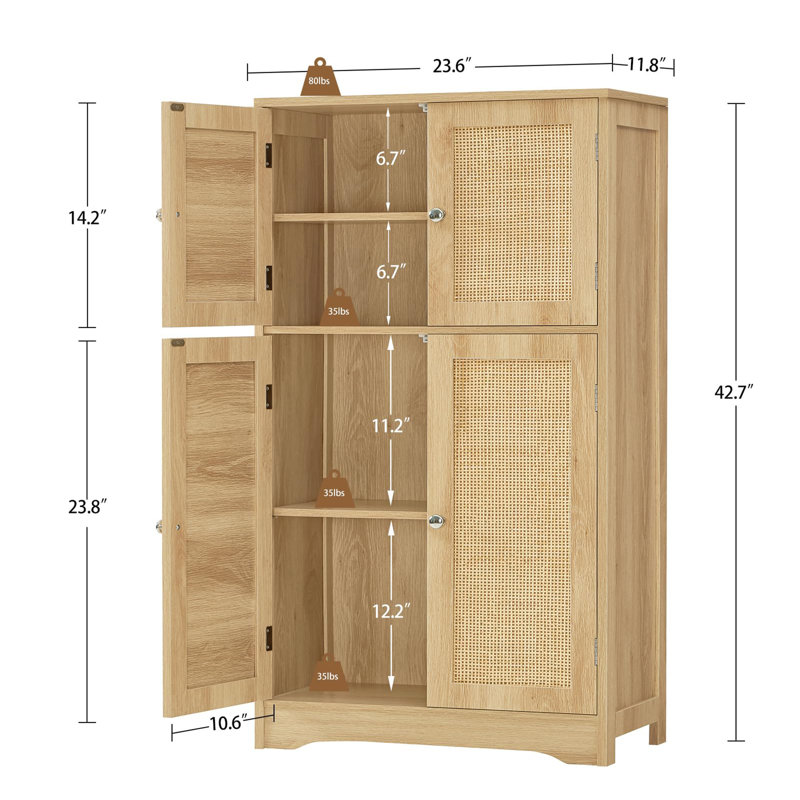 Bernovich Freestanding Bathroom Cabinet, Natural