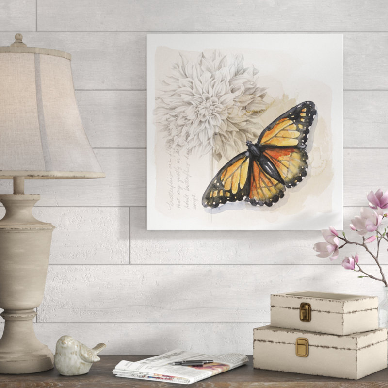 «Shadow Box Butterfly I», peinture sur toile, H 20 po x l 20 po