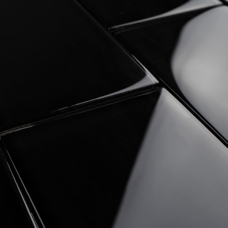 Crystile 3 in. X 6 in. Glossy Glass Subway Tile, Black