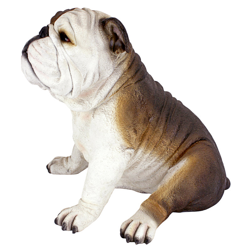 Hand-Painted Life-Like Bulldog Resin Garden Statue