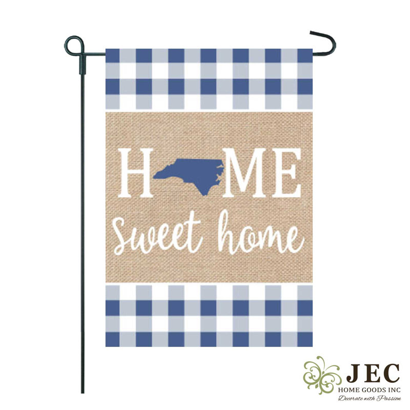 Maison de maison avec 2 côtés de 1 pi 6 x 1 pi. home home state drapeau de jardin, NC