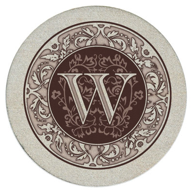 Monogram Letter 4-Pack Natural Sandstone Coasters