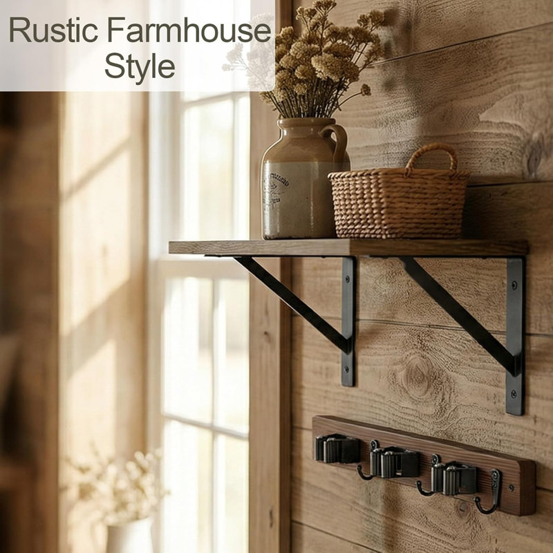 Balai et balai à vadrouille avec accessoires de nettoyage Tablette de rangement Porte-balai rustique en bois