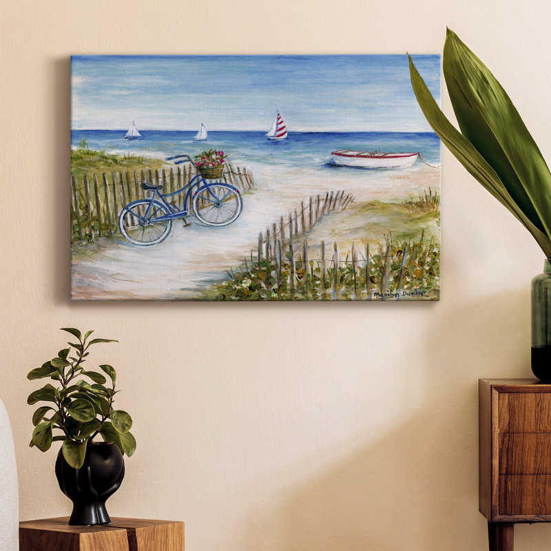 Beach Ride I - peinture sur toile tendue, H 60 po x l 40 po x P 1 po