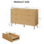 Commode 6 tiroirs en bois avec tiroirs ondulés - polyvalente pour la chambre à coucher, la chambre d'enfant, le salon et plus encore.