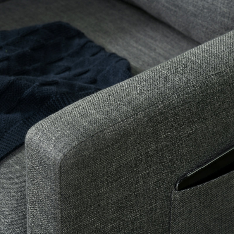 Fauteuil de 28,7 po de largeur Jairia, 100 % lin gris