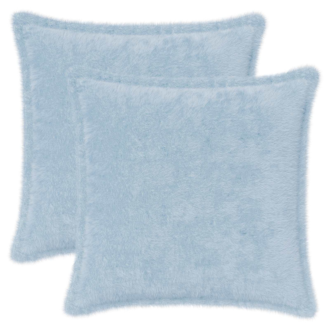 vidaXL - Cushion Cover - 35 x 35 cm - Blue - Faux Rabbit Fur - Image 2