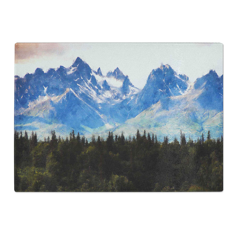 Tempered Glass Rocky Mountains in Alaska Chopping Board, 28.5 cm x 39 cm