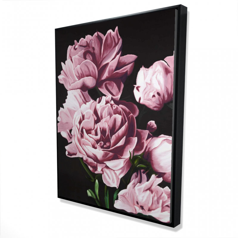 Pink Peonies Print On Canvas, H 48 po x l 36 po
