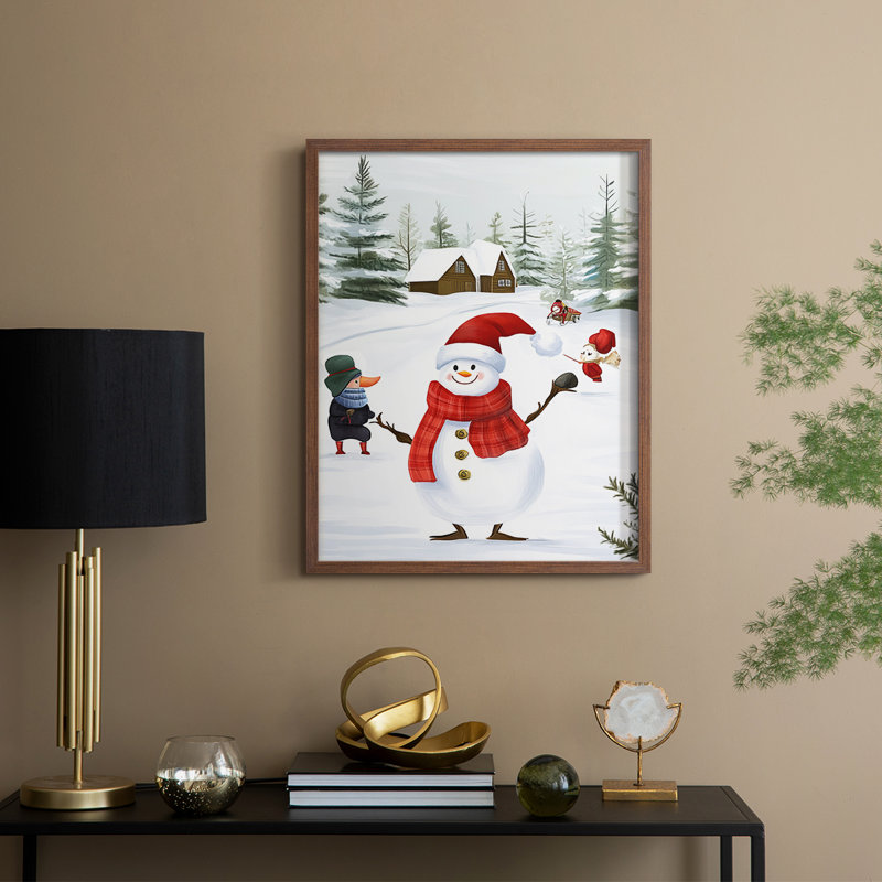 «Christmas Holiday Art CCXLV III», reproduction d'art encadrée - bois massif, H 21 po x l 17 po, Noyer