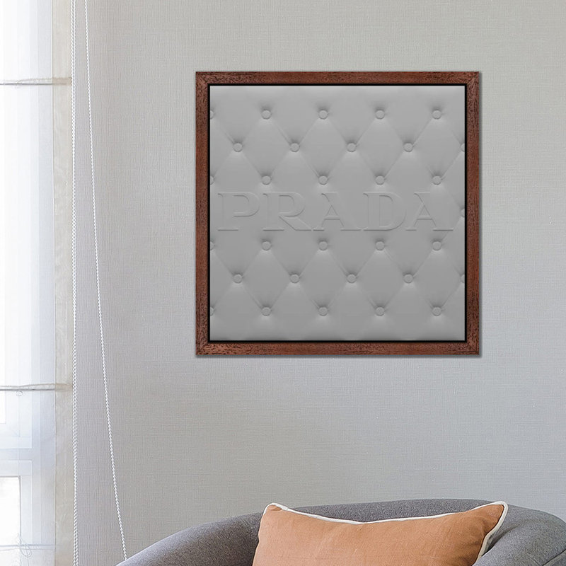 Prada Panel by 5by5collective - Print on Canvas, Brown Framed, 66.04 cm H x 66.04 cm W