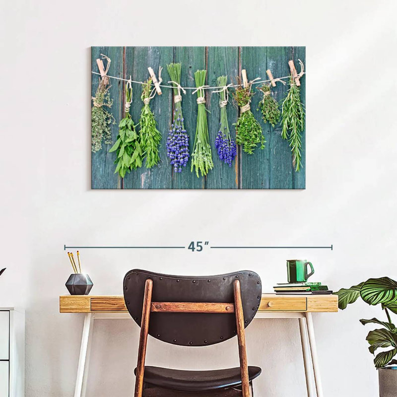 Yarlin Drying Herbs, 24" H x 36" W