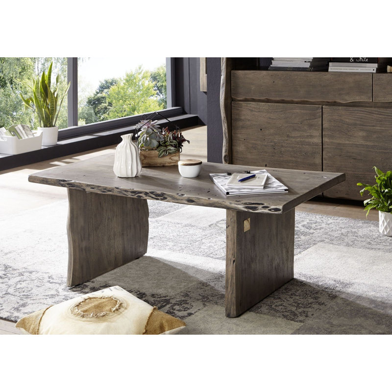 Pure Acacia Solid Wood Frame Coffee Table, Grey, H45 x L60 x W120cm