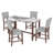 Mid Century Modern Bar Stools Set of 4, 40.4" Counter Stools with Back, Linen Upholstered Barstools with Solid Wood Legs Bar Chairs for Kitchen Island Dining Room, Grey (4-Piece Chairs)