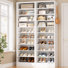 Armoire à chaussures haute, étagère à chaussures en bois 10 niveaux