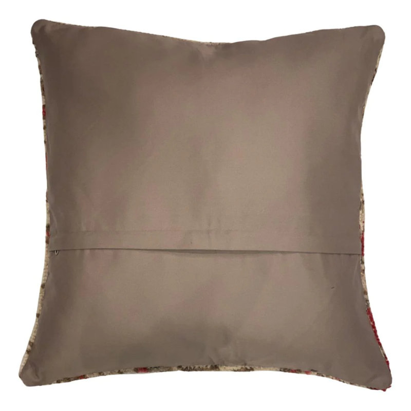 Wool Square Pillow Cover & Insert, Red Floral Abstract 2