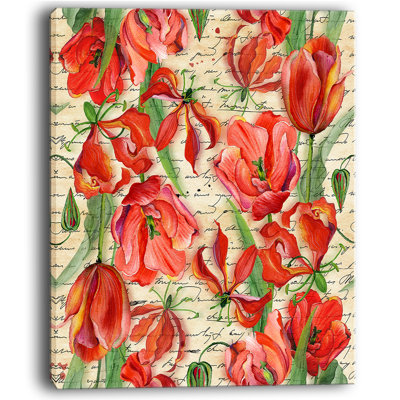 « discontinue red fleur pattern », impression