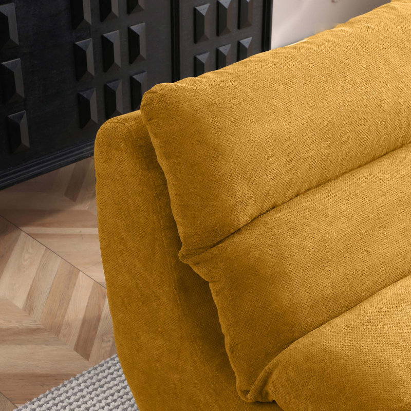 Méridienne 32 po avec repose-pieds pour adultes, salon, chambre à coucher, Jaune