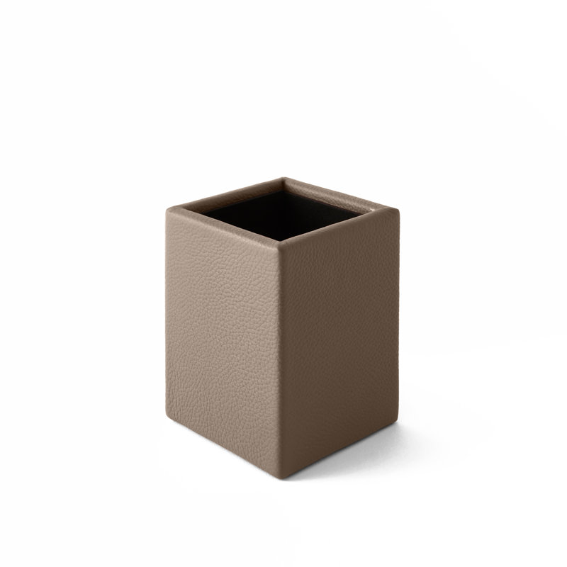 Mamane Leather Pen Holder, Taupe Grey