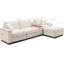 Comfy Cloud Couch: canapé modulaire en forme de L de 120,3 po avec rangement, plateau rotatif à 360 degrés, porte-gobelets et hublots 5 places, siège moelleux, style moderne, compartiments d'accoudoirs en lin beige, grande douceur,-1070258150