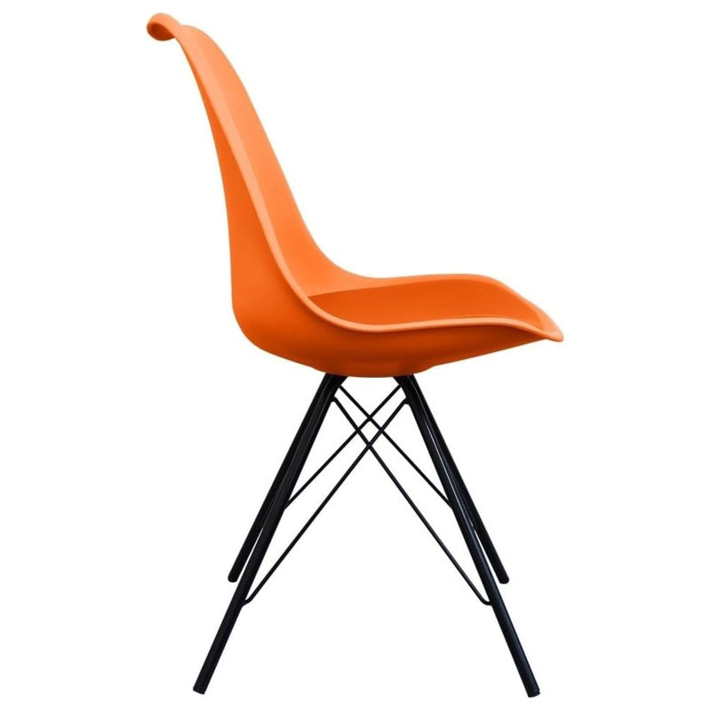 Aneta Plastic Side Chair, Orange