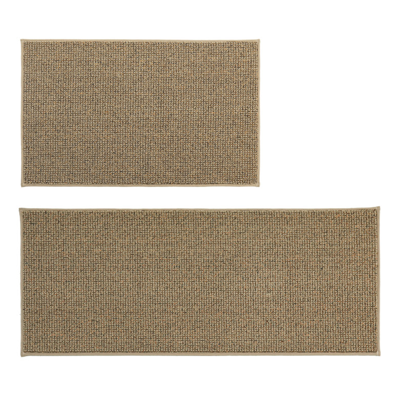 Solid Colour Non-Skid Kitchen Mat, Beige, Runner 50.8cm x 121.9cm