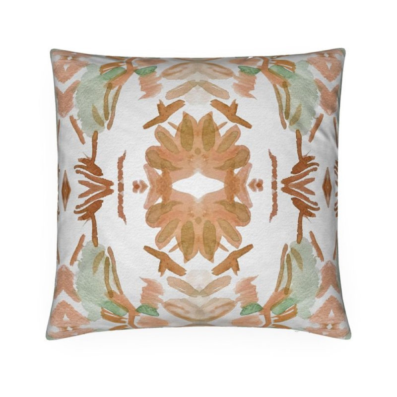 Wildflowers I Large Repeat Luxury Throw Pillow, Orange Floral, 22"H x 22"W