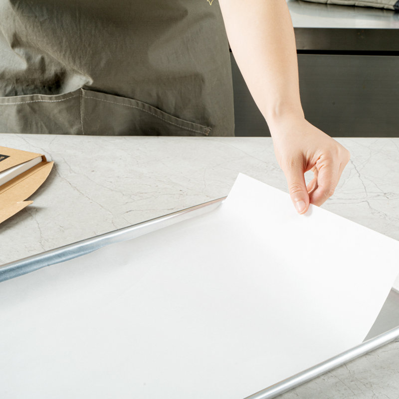 Feuilles de papier parchemin de 12 x 16 pouces, 200 plaques de cuisson résistantes aux graisses pour four - prédécoupées, revêtement en silicone double face, feuille de cuisson en papier blanc antiadhésif, demi-taille