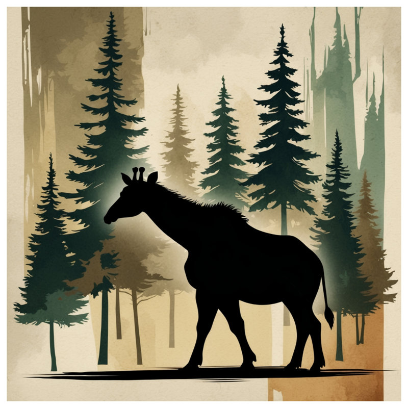 Girafe Silhouette Forest Bedding, Lit simple