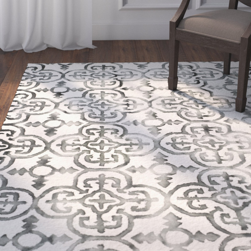 Pimentel Hand Tufted Wool Geometric Rug, Rectangle 10' x 14'